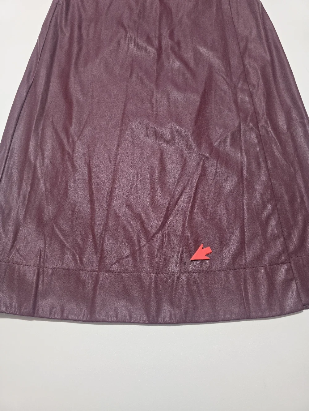 Toccin Burgundy Faux Leather Wrap Skirt Size M